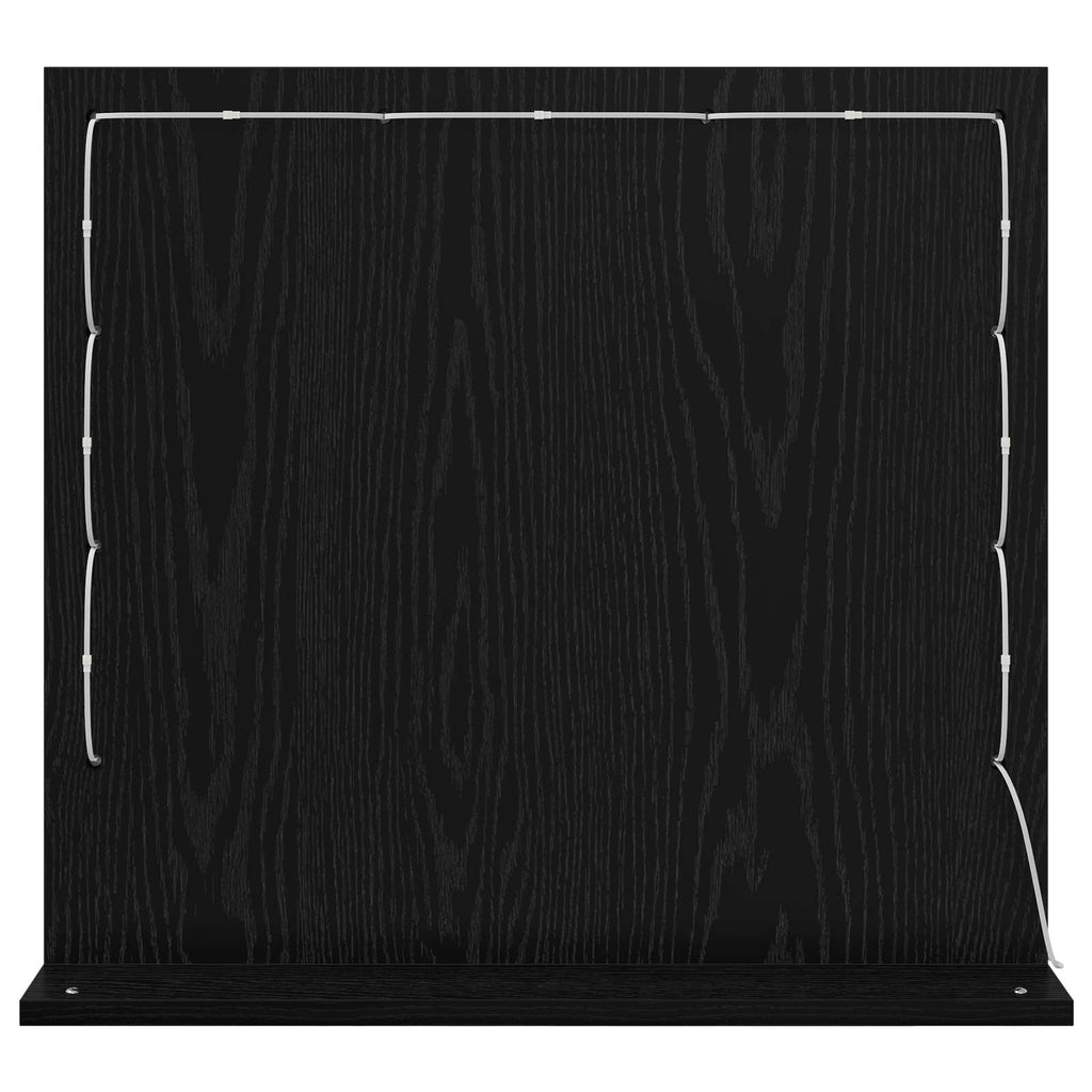 vidaXL Waschtischspiegel Schwarz Eichen-Optik 60 x 55 x 18 cm