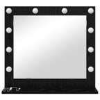 vidaXL Waschtischspiegel Schwarz Eichen-Optik 60 x 55 x 18 cm