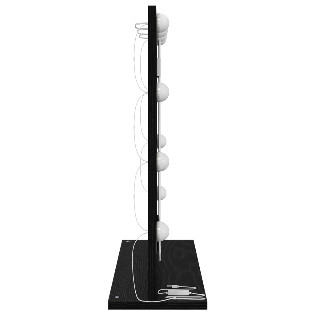 vidaXL Waschtischspiegel Schwarz Eichen-Optik 60 x 55 x 18 cm