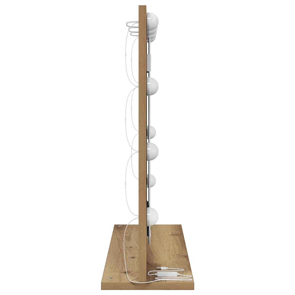 vidaXL Waschtischspiegel Rechtwinklig Sonoma-Eiche 60 x 55 x 18 cm