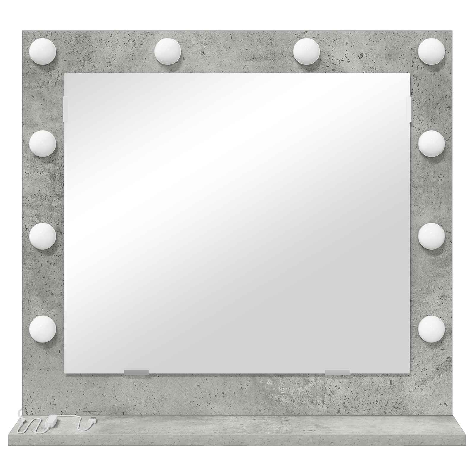 vidaXL Waschtischspiegel Rechtwinklig Beton Grau 60 x 55 x 18 cm
