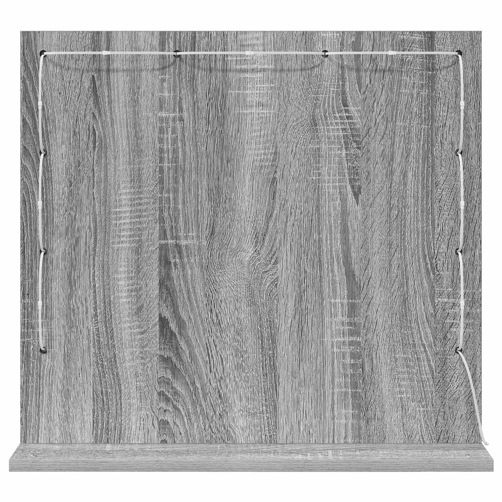 vidaXL Waschtischspiegel Rechtwinklig Graues Sonoma 60 x 55 x 18 cm