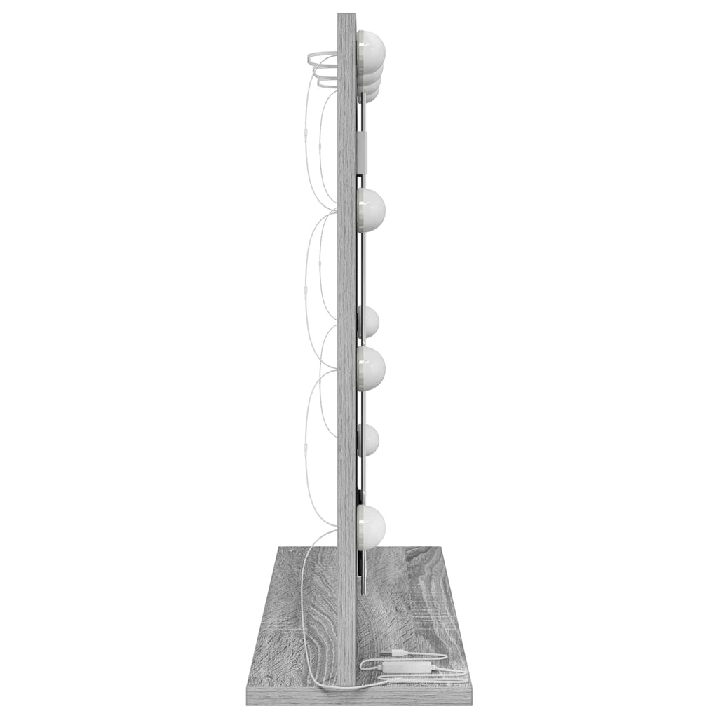 vidaXL Waschtischspiegel Rechtwinklig Graues Sonoma 60 x 55 x 18 cm