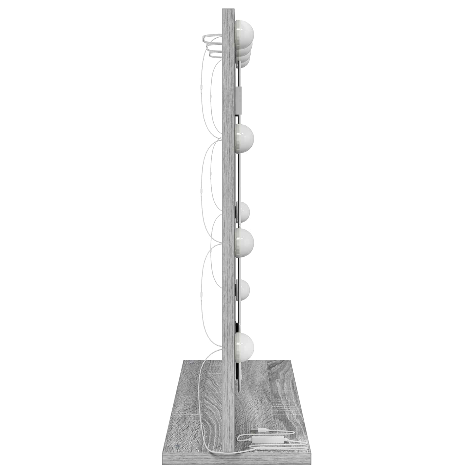 vidaXL Waschtischspiegel Rechtwinklig Graues Sonoma 60 x 55 x 18 cm