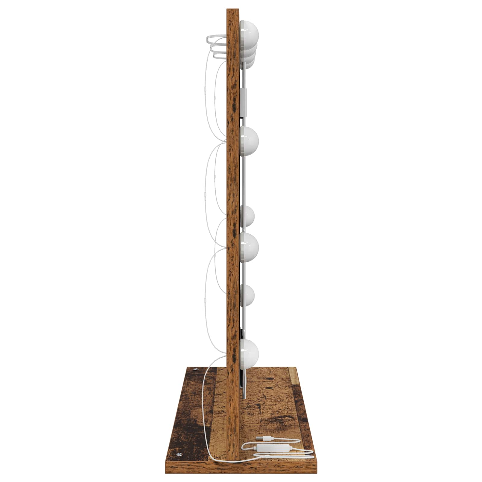 vidaXL Waschtischspiegel Rechtwinklig Altholz 60 x 55 x 18 cm