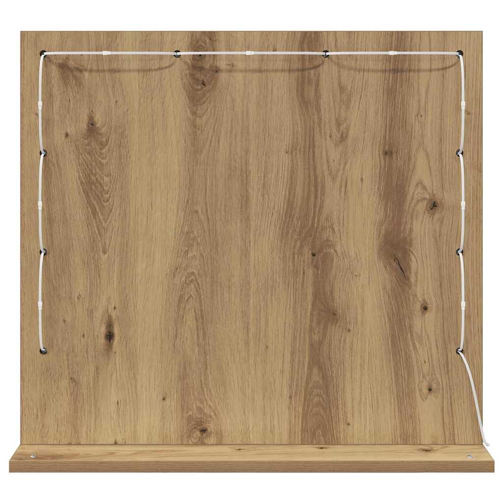 vidaXL Waschtischspiegel Rechtwinklig Artisan-Eiche 60 x 55 x 18 cm