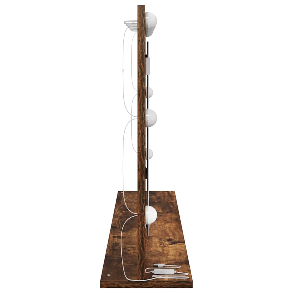 vidaXL Waschtischspiegel Geräucherte Eiche 100 x 55 x 18 cm