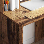 vidaXL Schreibtisch mit Regal Altholz 91 x 50 x 149 cm Holzwerkstoff