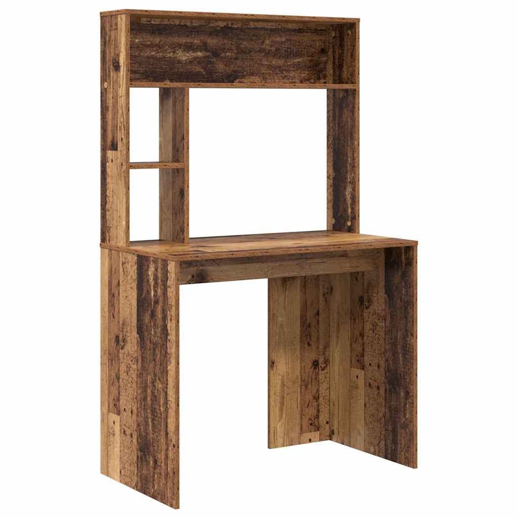 vidaXL Schreibtisch mit Regal Altholz 91 x 50 x 149 cm Holzwerkstoff