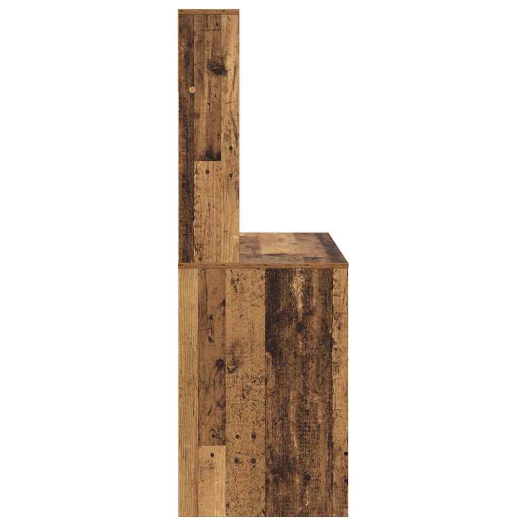 vidaXL Schreibtisch mit Regal Altholz 91 x 50 x 149 cm Holzwerkstoff
