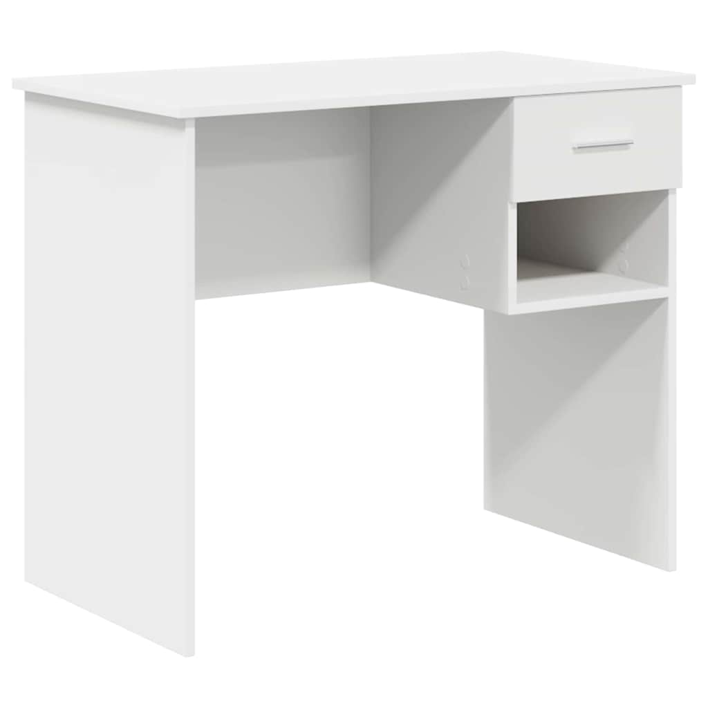 vidaXL Schreibtisch mit Schubladen Weiß 90 x 49 x 75 cm Holzwerkstoff