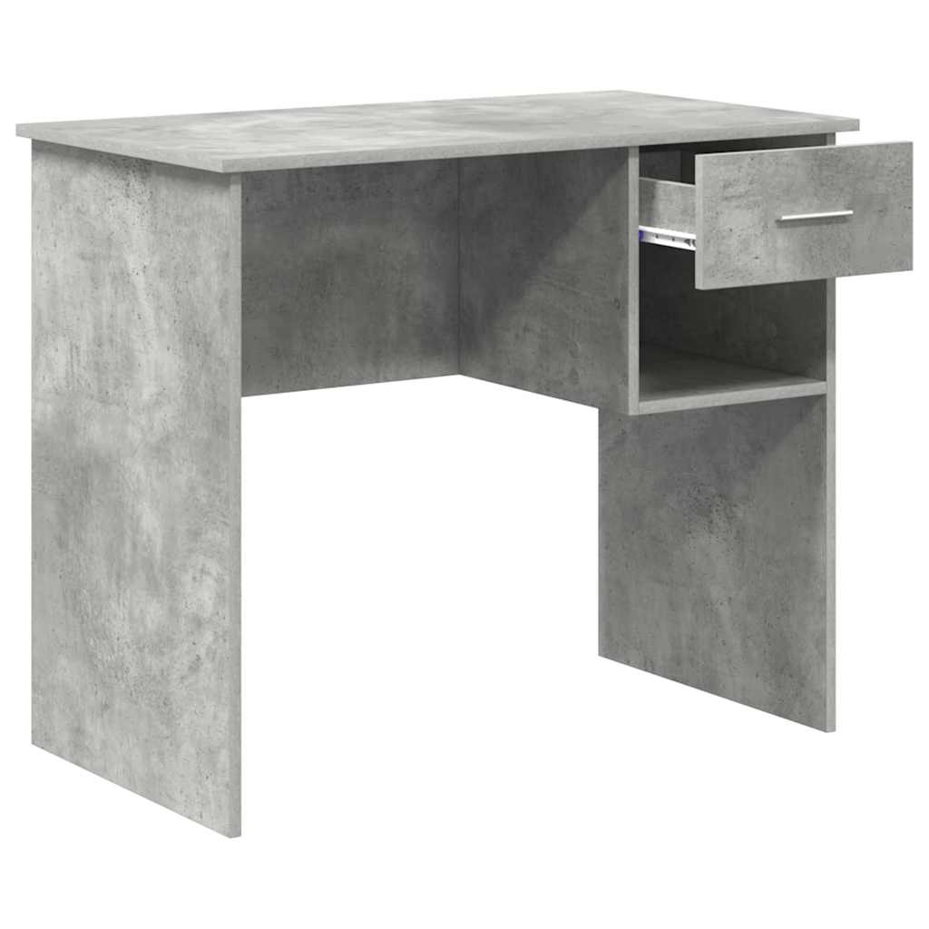 vidaXL Schreibtisch mit Regal Beton Grau 90 x 49 x 75 cm Holzwerkstoff