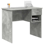 vidaXL Schreibtisch mit Regal Beton Grau 90 x 49 x 75 cm Holzwerkstoff