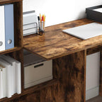 vidaXL Schreibtisch mit Regal Geräucherte Eiche 131,5 x 50 x 106,5 cm