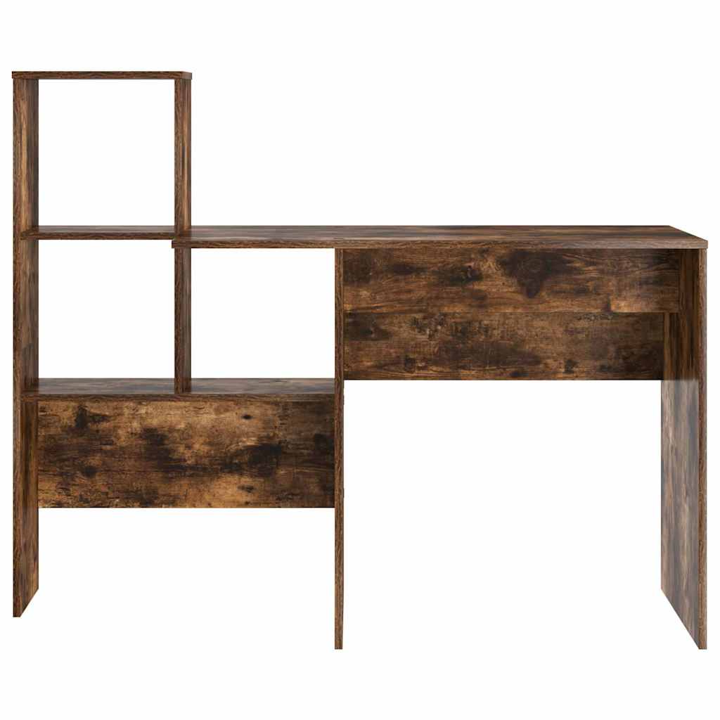 vidaXL Schreibtisch mit Regal Geräucherte Eiche 131,5 x 50 x 106,5 cm