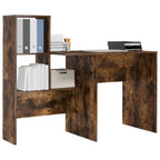 vidaXL Schreibtisch mit Regal Geräucherte Eiche 131,5 x 50 x 106,5 cm
