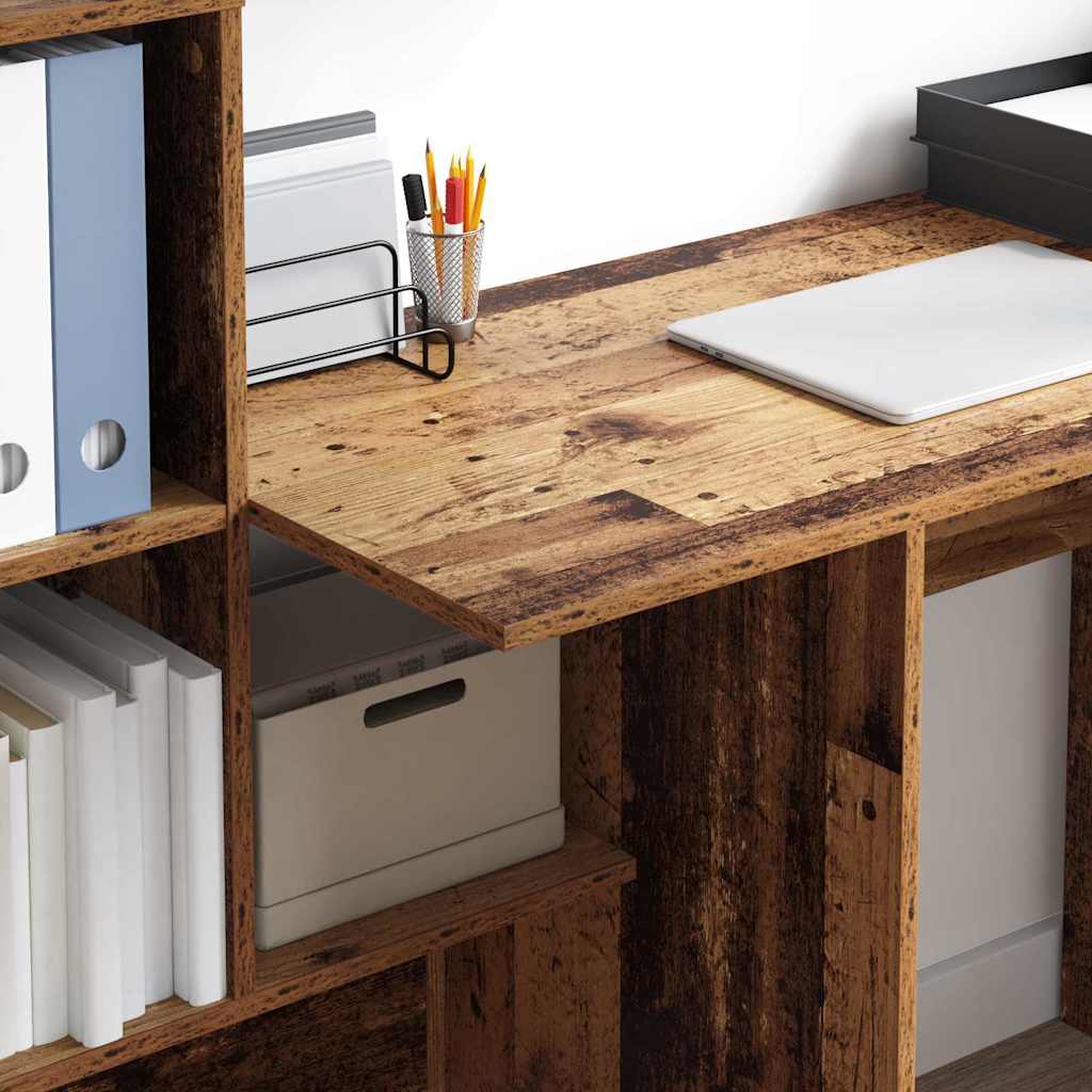 vidaXL Schreibtisch Altholz 131,5 x 50 x 106,5 cm Holzwerkstoff