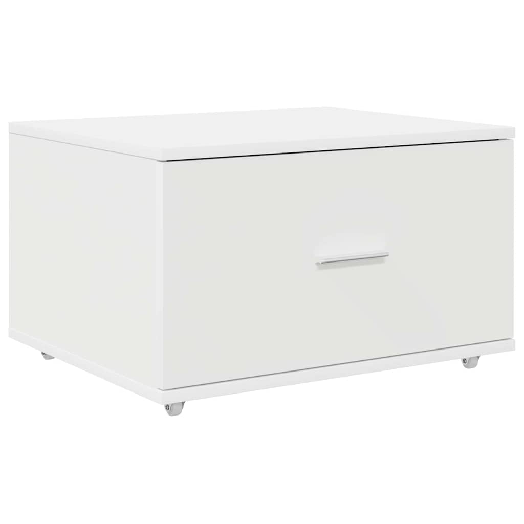 vidaXL Schubladenschrank Mit Rad Weiß 55 x 45 x 31 cm
