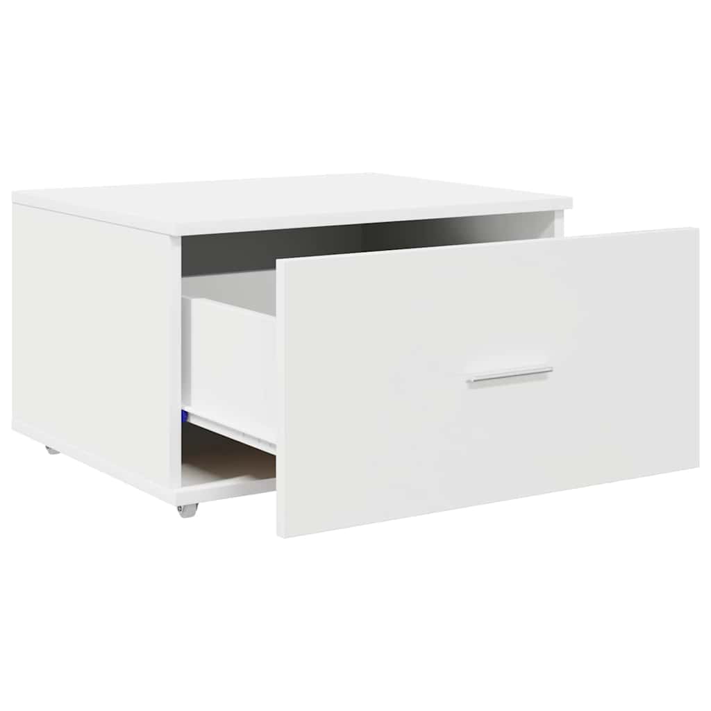vidaXL Schubladenschrank Mit Rad Weiß 55 x 45 x 31 cm