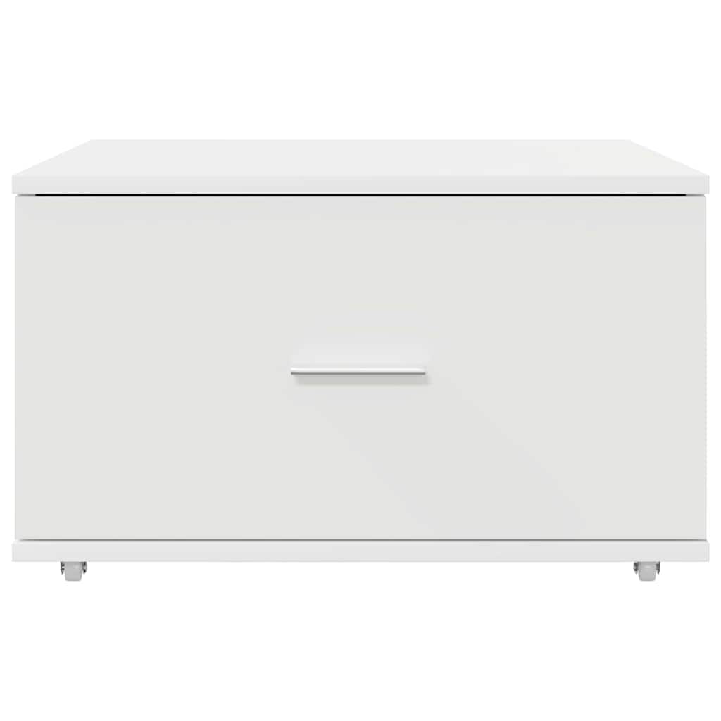 vidaXL Schubladenschrank Mit Rad Weiß 55 x 45 x 31 cm