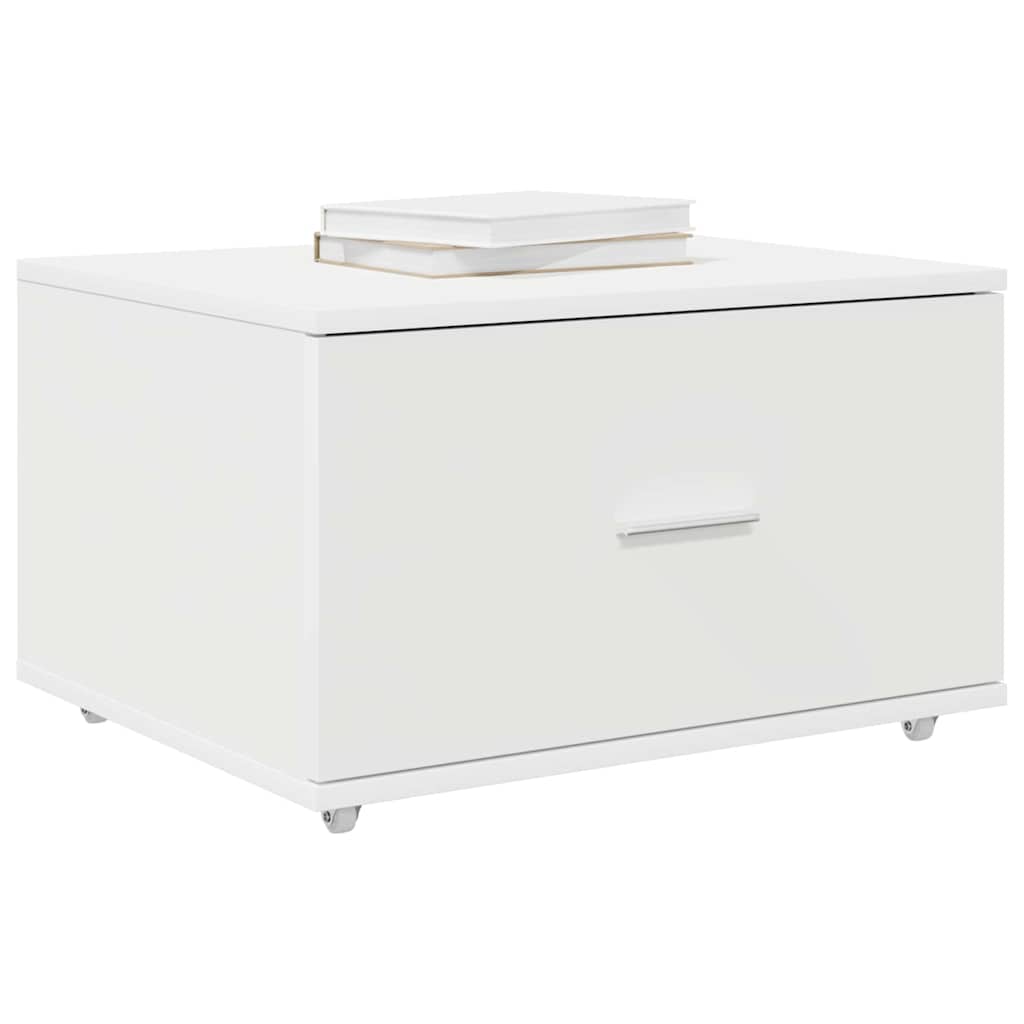 vidaXL Schubladenschrank Mit Rad Weiß 55 x 45 x 31 cm