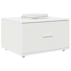 vidaXL Schubladenschrank Mit Rad Weiß 55 x 45 x 31 cm