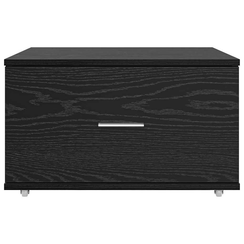 vidaXL Schubladenschrank Mit Rad Schwarz Eichen-Optik 55 x 45 x 31 cm