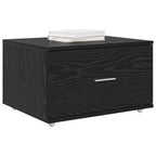 vidaXL Schubladenschrank Mit Rad Schwarz Eichen-Optik 55 x 45 x 31 cm