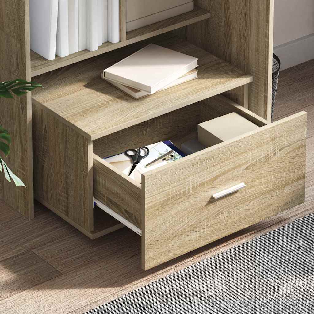 vidaXL Schubladenschrank Mit Rad Sonoma-Eiche 55 x 45 x 31 cm