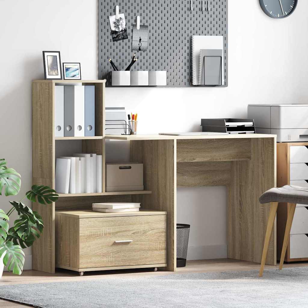 vidaXL Schubladenschrank Mit Rad Sonoma-Eiche 55 x 45 x 31 cm