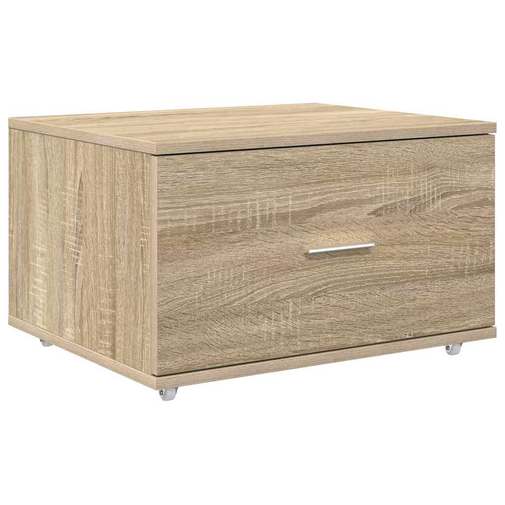 vidaXL Schubladenschrank Mit Rad Sonoma-Eiche 55 x 45 x 31 cm