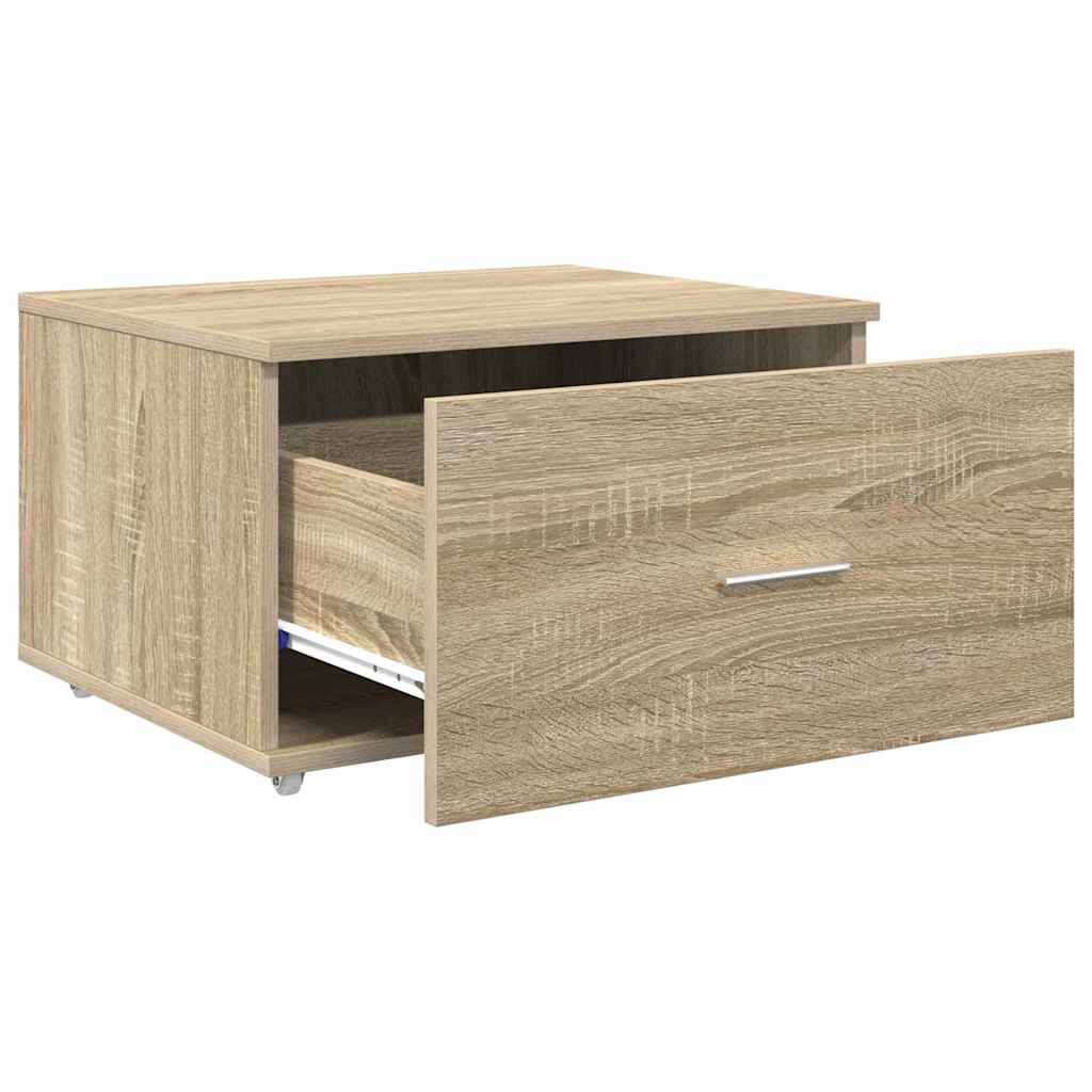 vidaXL Schubladenschrank Mit Rad Sonoma-Eiche 55 x 45 x 31 cm