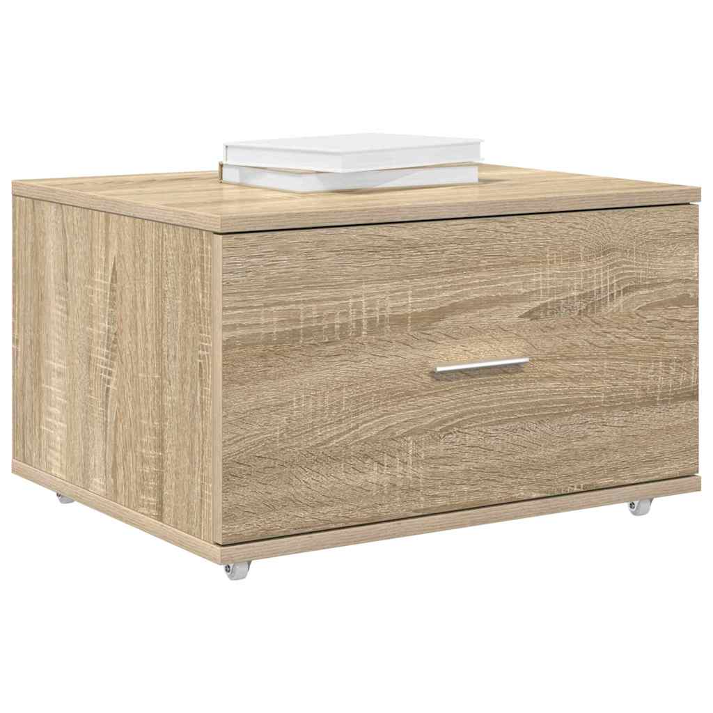 vidaXL Schubladenschrank Mit Rad Sonoma-Eiche 55 x 45 x 31 cm
