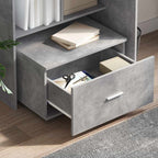 vidaXL Schubladenschrank Mit Rad Beton Grau 55 x 45 x 31 cm
