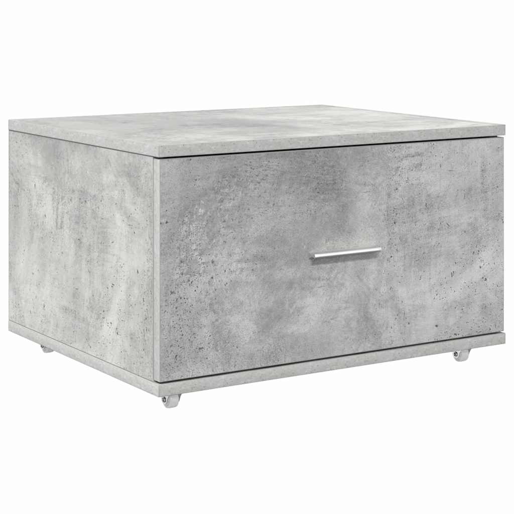 vidaXL Schubladenschrank Mit Rad Beton Grau 55 x 45 x 31 cm