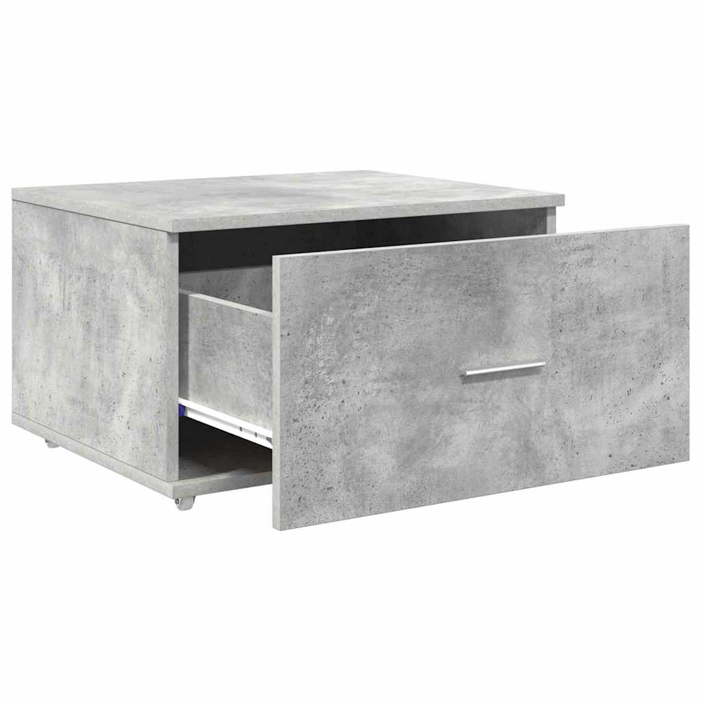 vidaXL Schubladenschrank Mit Rad Beton Grau 55 x 45 x 31 cm