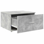 vidaXL Schubladenschrank Mit Rad Beton Grau 55 x 45 x 31 cm
