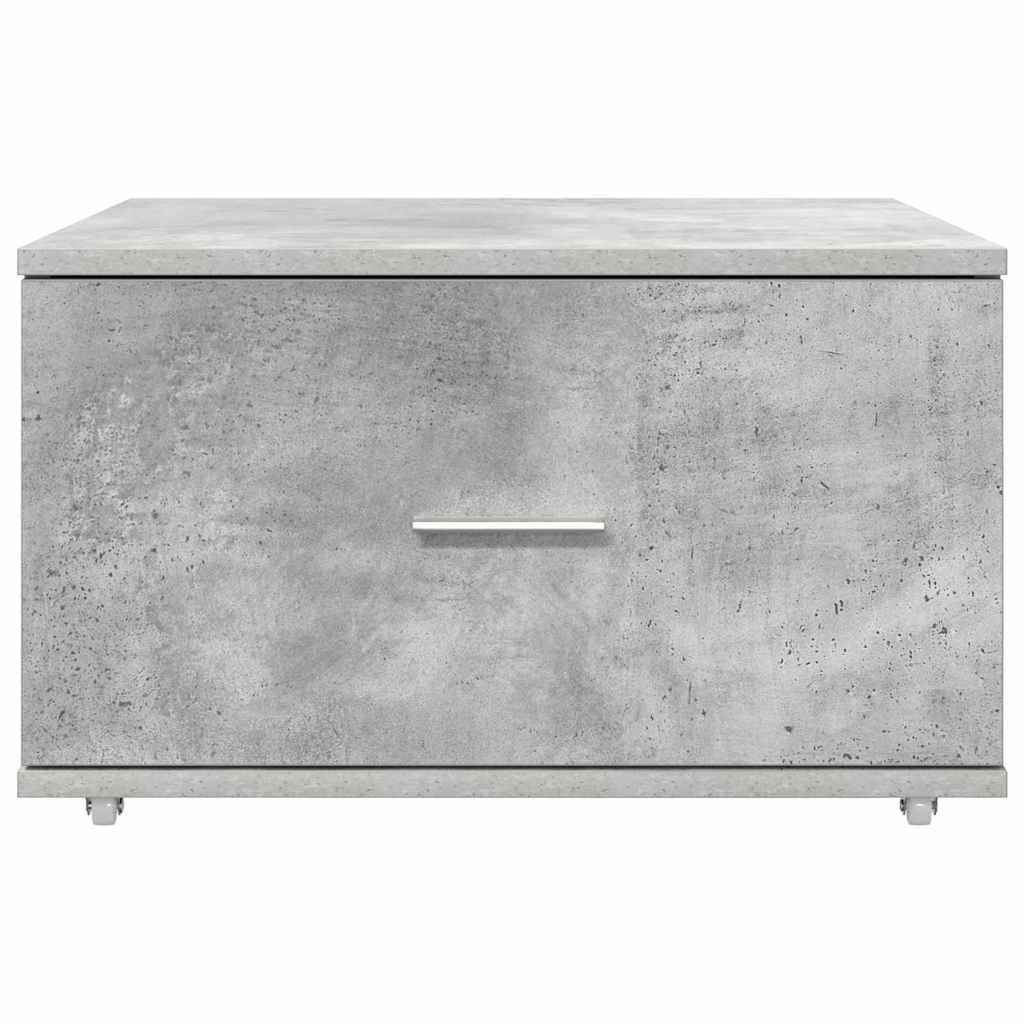 vidaXL Schubladenschrank Mit Rad Beton Grau 55 x 45 x 31 cm