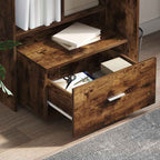 vidaXL Schubladenschrank Mit Rad Geräucherte Eiche 55 x 45 x 31 cm