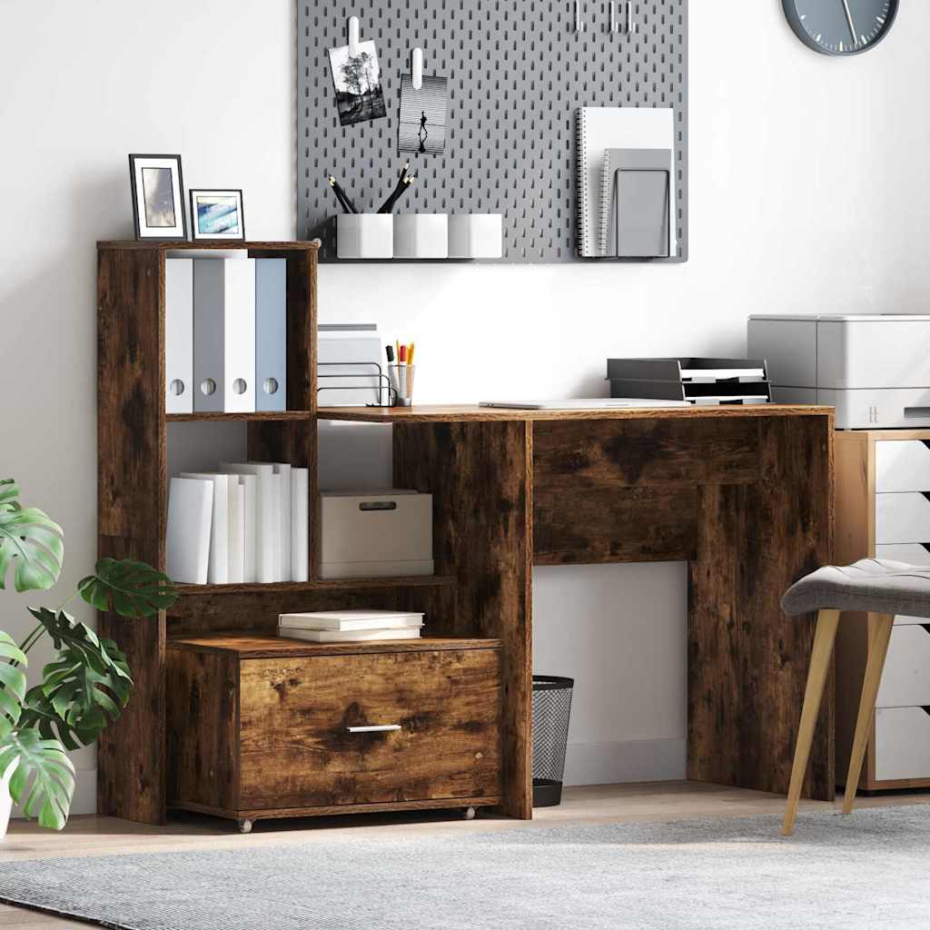 vidaXL Schubladenschrank Mit Rad Geräucherte Eiche 55 x 45 x 31 cm