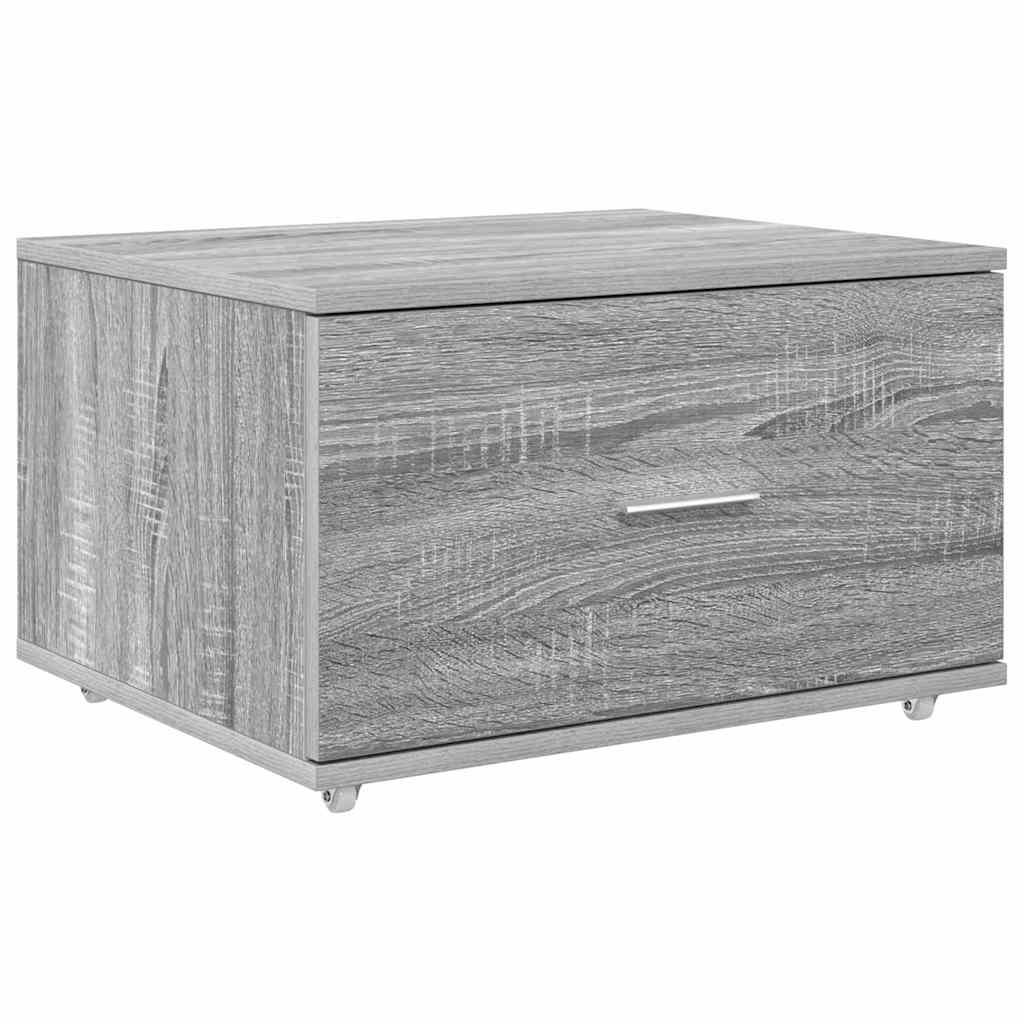 vidaXL Schubladenschrank Mit Rad Graues Sonoma 55 x 45 x 31 cm