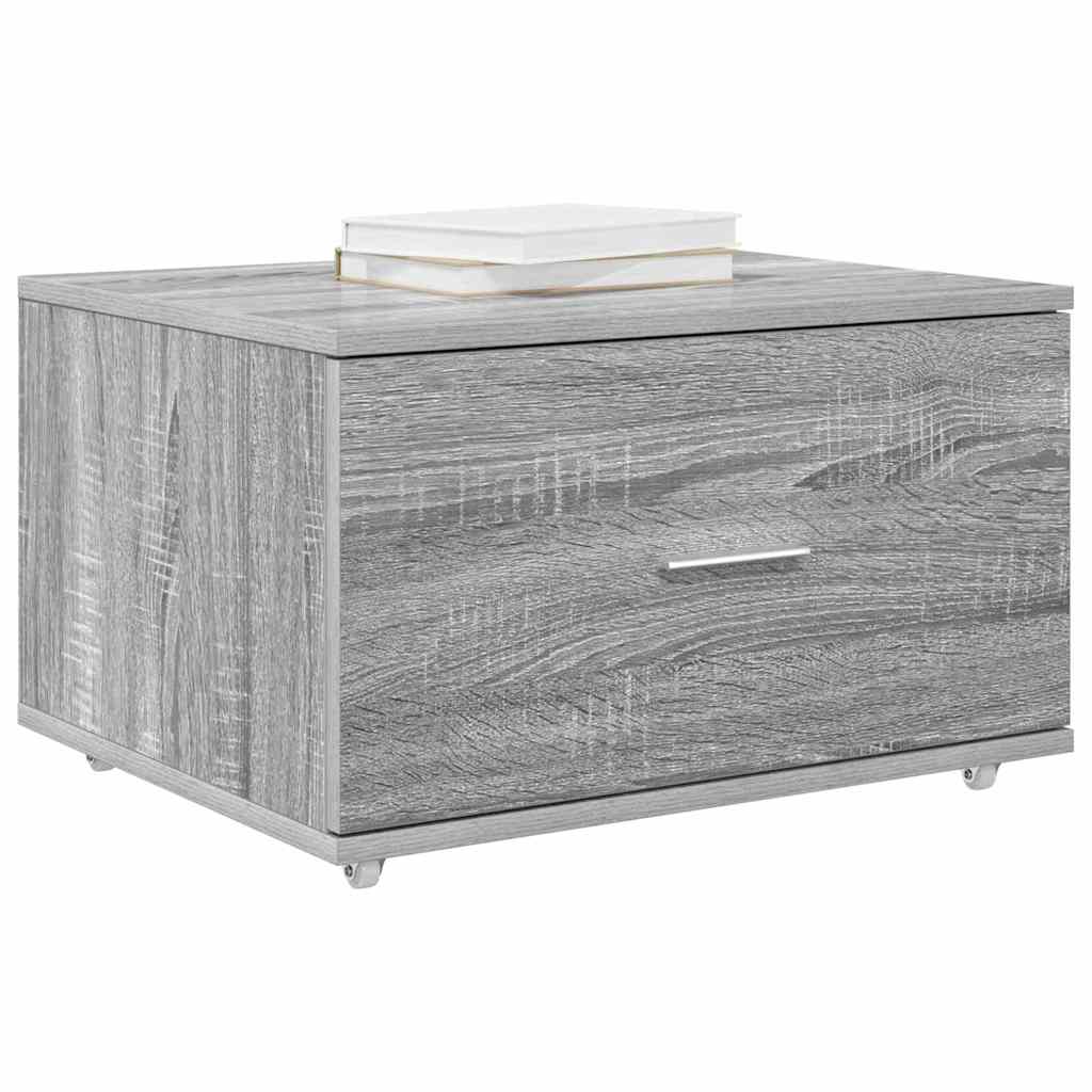 vidaXL Schubladenschrank Mit Rad Graues Sonoma 55 x 45 x 31 cm