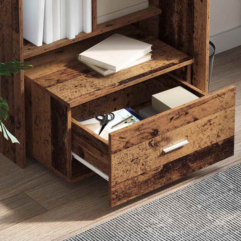vidaXL Schubladenschrank Mit Rad Altholz 55 x 45 x 31 cm