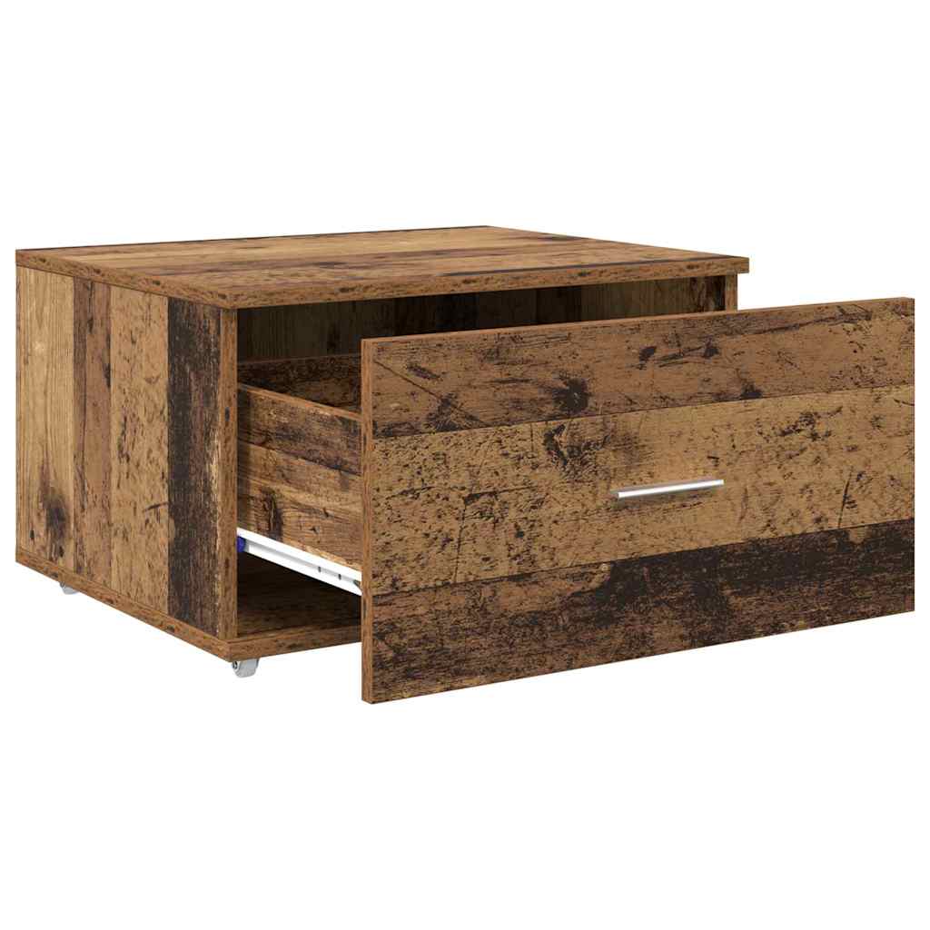 vidaXL Schubladenschrank Mit Rad Altholz 55 x 45 x 31 cm