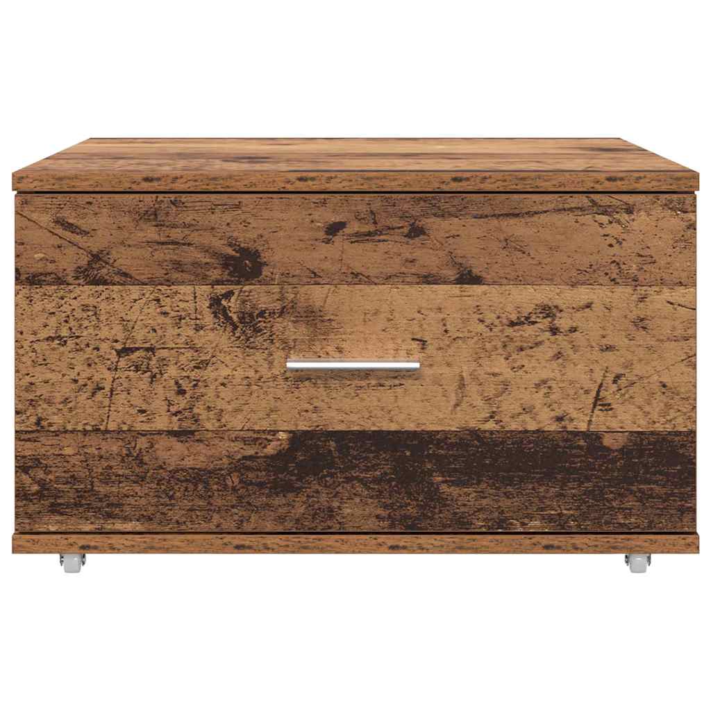 vidaXL Schubladenschrank Mit Rad Altholz 55 x 45 x 31 cm