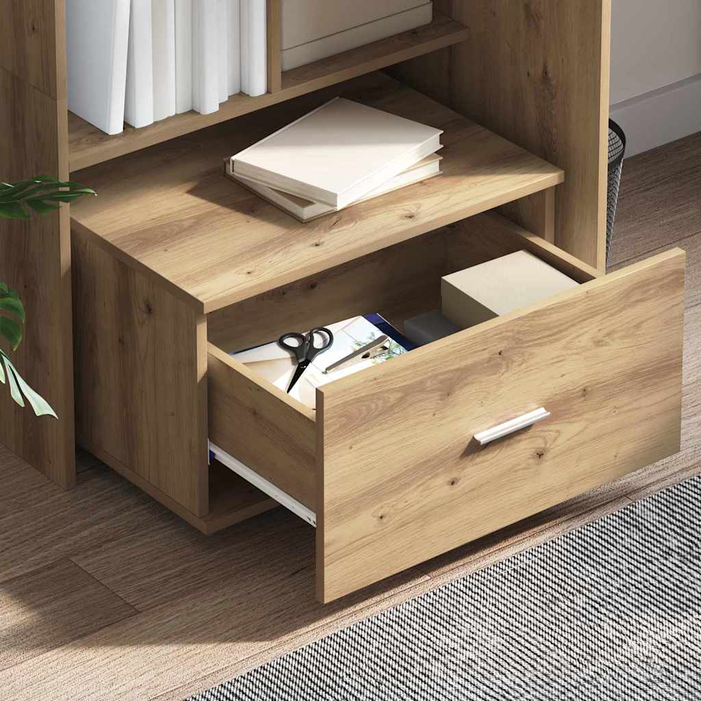 vidaXL Schubladenschrank Mit Rad Artisan-Eiche 55 x 45 x 31 cm