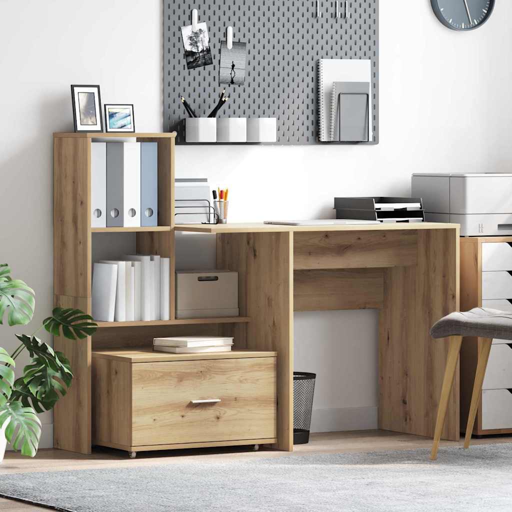vidaXL Schubladenschrank Mit Rad Artisan-Eiche 55 x 45 x 31 cm