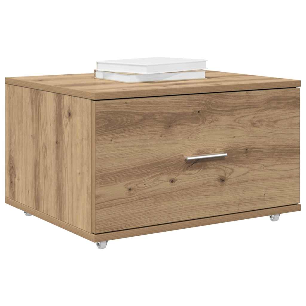 vidaXL Schubladenschrank Mit Rad Artisan-Eiche 55 x 45 x 31 cm