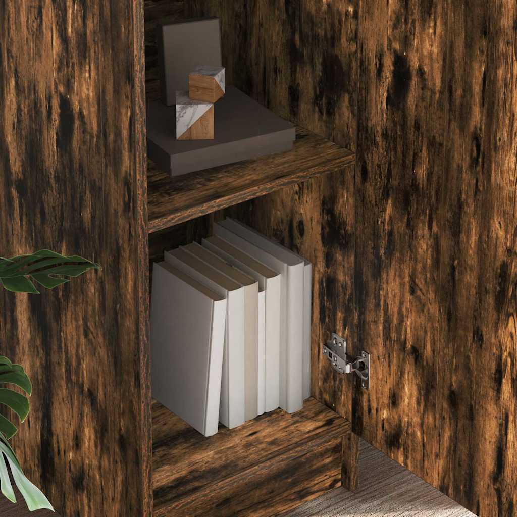 vidaXL Highboard Geräucherte Eiche 35 x 39 x 168 cm