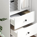 vidaXL Highboard mit Schubladen Weiß 45,5 x 34 x 127 cm